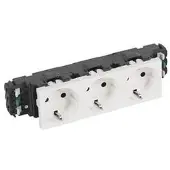 Legrand 077563 Schutzko-Steckdosen, 3-fach (6 Module), Farbe: weiß (RAL 9010)