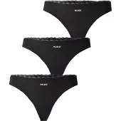 HUGO für Damen. 50566737 Set 3 Tangas Micro schwarz (XL), Heimtextilien, Polyamid