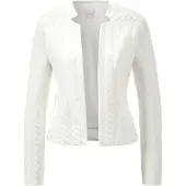 MADELEINE Langarm Jerseyblazer mit Stehkragen in wollweiß | Gr.: 42