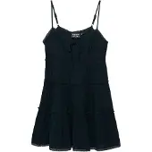 Superdry für Damen. W8012115A Gestuftes Mini-Kleid aus Cheesecloth marineblau (XXS), Lässig, Baumwolle, Ärmellos / Hosenträger