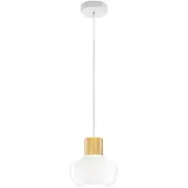 FABAS LUCE Kino LED-Pendelleuchte 12 W 1300 lm 3000 K, Metallrahmen und weißes Borosilikatglas, Ø 220 mm - Designer-Pendelleuchte