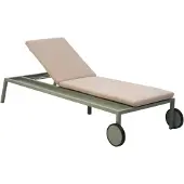 Brafab Sonnenliege Samvaro Grün/Beige - mit integrierter Ablage aus Aluminium & Olefin
