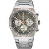 Seiko HGK002P1 Herrenuhr Chronograph Quarz Zweifarbig/Grau
