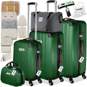 TecTake Hartschalenkoffer-Set Cleo 19-teilig, Hartschalen aus robustem ABS-Kunststoff