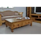 MiaMöbel Couchtisch Mexico Möbel 120x40x80 cm Landhausstil Massivholz Pinie Honig