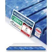 AM Qualitätsmatratzen | 7-Zonen Deluxe Gelschaum-Topper | 200x190 cm | 8 cm Höhe | Matratzentopper | 200/190 | Gel Topper | 7 Zonen