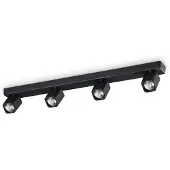 Ideal Lux Spotleuchte "Contemporaneo", Aluminium, Schwarz, 4 Lampenfassungen GU10, 35W, 3000K, Schutzart IP20