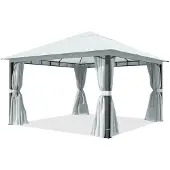 TOOLPORT 4x4 m Softtop Gartenpavillon, inkl. 4 Seitenteile, stone - (300687)