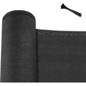 Woltu Zaunblende Sichtschutz Schattiernetz 280 g/m² HDPE Sichtschutzzaun, Anthrazit : 1 x 10 m Größe: 1 x 10 m