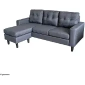 HTI Ecksofa Reva Grau 183x83x124 cm (BxHxT) inkl. Hocker und 3 Sitzpolstern, links/rechts