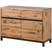 MASSIVMOEBEL24.DE MASSIVMOEBEL24 Sideboard Wildeiche 120x45x85 natur geölt VILLANDERS #111