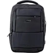 Lean City Business Rucksack mit USB-Anschluss und Brustgurt, Schwarz, 26 l, 45 cm