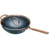 Zwilling Wok "Milano", blau, B:30cm H:13,5cm L:58cm Ø:30cm, Pfannen, Wok, Keramik-Antihaftbeschichtung, Induktion, Made in Italy