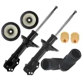 BESTPRICE 2x Stossdämpfer+Domlager+Staubschutz vorn Gasdruck [Hersteller-Nr. 10683173] für VW, Seat