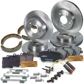 BESTPRICE Bremsscheiben + Bremsbeläge Vorne + Hinten [Hersteller-Nr. 10603839] für Mercedes-Benz