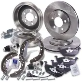 BESTPRICE Komplettset Bremsscheiben+Bremsbacken Vorne+Hinten [Hersteller-Nr. 10604023] für Audi, VW