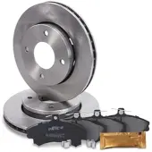 BESTPRICE Bremsscheiben + Bremsbeläge Vorderachse Belüftet [Hersteller-Nr. 10603188] für Mitsubishi, Smart
