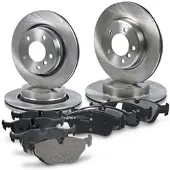 BESTPRICE Bremsscheiben + Bremsbeläge Vorne + Hinten [Hersteller-Nr. 10603388] für BMW