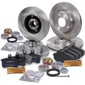 BESTPRICE Komplettset Bremsscheiben+Bremsbeläge Vorne+Hinten [Hersteller-Nr. 10604097] für Audi