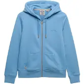 Superdry für Damen. W2012672A Sudadera Essential Logo Ziphood HB blau (XS), Lässig, Baumwolle