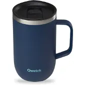 Qwetch Isolier-Teebecher Edelstahl granit nachtblau 470 ml Ø 8.4 cm
