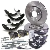 BESTPRICE Komplettset Bremsscheiben+Bremsbeläge Vorne+Hinten [Hersteller-Nr. 10605281] für Skoda