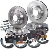 BESTPRICE Bremsscheiben + Bremsbeläge Vorne + Hinten [Hersteller-Nr. 10603915] für VW, Porsche