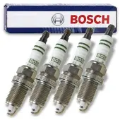 Bosch 4x Zündkerze FQR8LEU2 [Hersteller-Nr. 0242229699] für Fiat, Opel, Chevrolet, Suzuki, Saab, Alfa Romeo