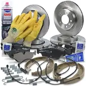BESTPRICE Bremsscheiben + Bremsbeläge Hinten + Vorne [Hersteller-Nr. 34008167] für BMW