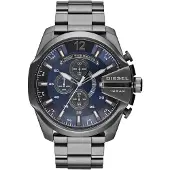Diesel DZ4329 Mega Chief Chronograph Blau Zifferblatt Gunmetal Ion-plated Herrenuhr