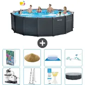 Intex Graphite Panel Pool Rund - 478x124 cm - 7-teilig S580