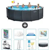 Intex Graphite Panel Pool Rund - 478x124 cm - 7-teilig S527