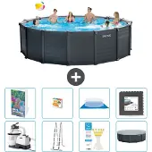 Intex Graphite Panel Pool Rund - 478x124 cm - 7-teilig S525
