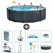 Intex Graphite Panel Pool Rund - 478x124 cm - 7-teilig S552
