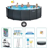 Intex Graphite Panel Pool Rund - 478x124 cm - 7-teilig S548