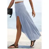 LASCANA Maxirock "mit integrierter Shorts und kleiner Tasche" langer Strandrock, luftiger Sommerrock mit Shorts, Jerseyrock