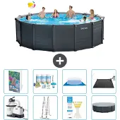 Intex Graphite Panel Pool Rund - 478x124 cm - 7-teilig S632