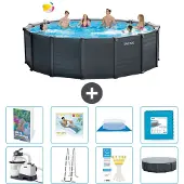 Intex Graphite Panel Pool Rund - 478x124 cm - 7-teilig S651