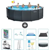 Intex Graphite Panel Pool Rund - 478x124 cm - 7-teilig S583