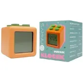 Eco-Light BUDZIK Elektronische Digitaluhr, Modell "KLOCEK", orange, batteriebetrieben, Ecolight
