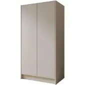 Beautysofa Drehtürenschrank GAVA 100 cm Moderner Kleiderschrank mit glatten Türen, Kaschmir