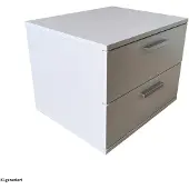 HTI Nachtschrank Weiss mit 2 Schubladen Nina