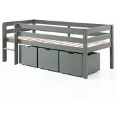 58 aufm Kessel Kojenbett Karolina 208x105x83 Kinderbett Massivholz Grau