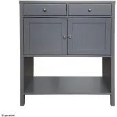 HTI Anrichte Hayet Grau im Landhausstil mit 2 Türen und 2 Schubladen 90x80x35 cm