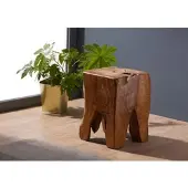 MASSIVMOEBEL24.DE Hocker Teak Wurzel 30x30x40 natur lackiert UNIKA #155