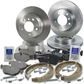 BESTPRICE Bremsscheiben + Bremsbeläge Vorne + Hinten [Hersteller-Nr. 10603869] für BMW