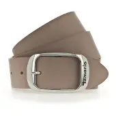Tamaris Ledergürtel "Carmen Silver", Damen, Gr. 100, grau (taupe), Rindsleder, unifarben, Gürtel Ledergürtel, aus Rindsleder, mit Doppelschließe, 4 cm breit, Topseller