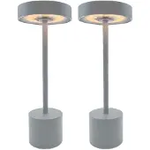 Lumisky kabellose ROBY Tischlampen, Höhe 30 cm Stahl Grau