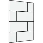 Marwell Duschwand in modernem Design 140 x 195 cm - Trennwand aus Glas mit matt schwarzen Wandprofil - mit Einscheibensicherheitsglas