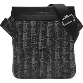 Lacoste Umhängetasche The Blend Flat Crossover Bag Monogram Noir Gris schwarz